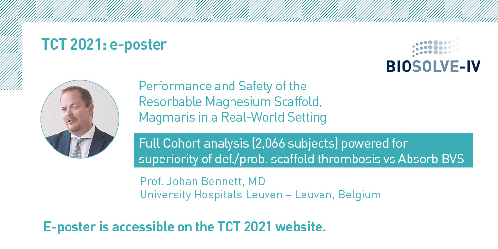 BIOTRONIK_News's tweet photo. Registered for #TCT2021? Watch out for the on-demand #BIOSOLVE-IV e-poster by Prof. Johan Bennett. The full cohort analysis is powered to show #Magmaris’ superiority compared to Absorb #BVS. Review the outcomes: https://t.co/k7mtznUwNi
#cardiovascular#cardiotwitter#RealWorldData https://t.co/or8do7Uvmf