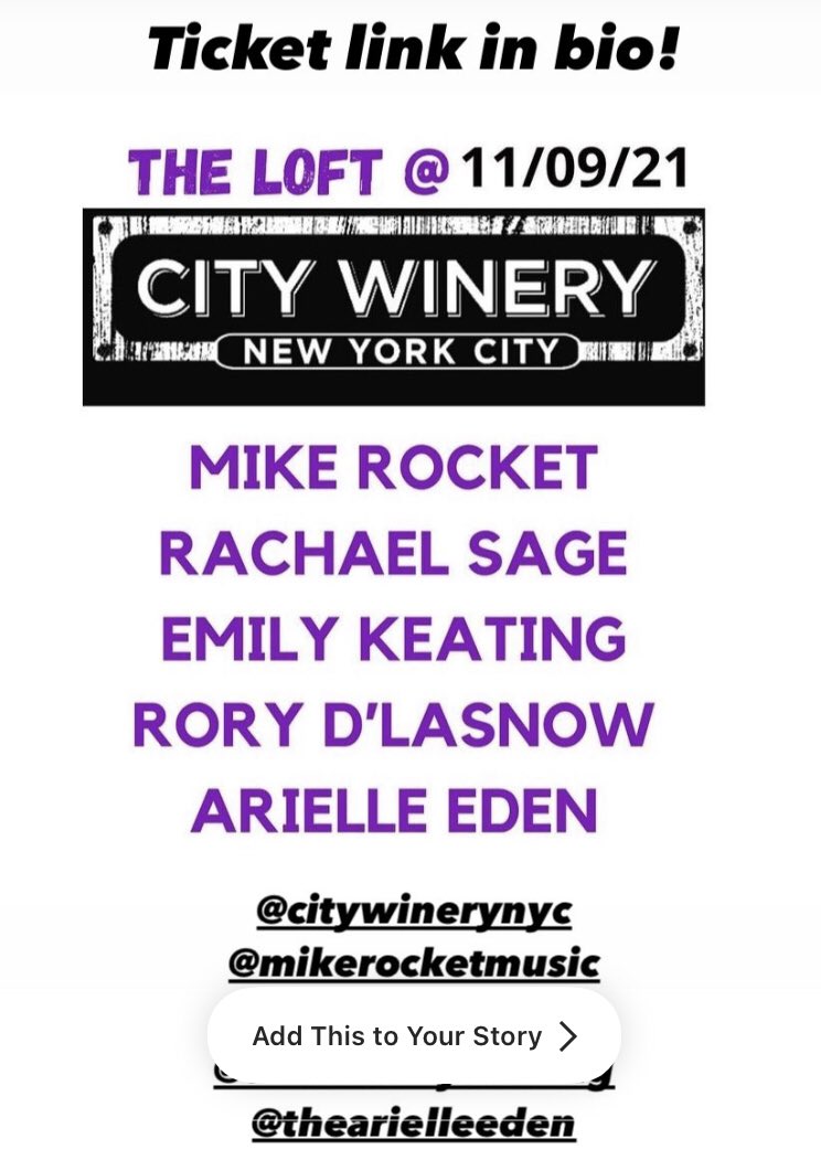 MikeRocketMusic's tweet photo. Only a few more tickets remain for this big upcoming concert @CityWineryNYC Be sure to order them this weekend!! It’s going to be an amazing night!!!!!!
#mikerocket #rachaelsage #emilykeating #rorydlasnow #arielleeden #wcbsfm #citywinerynyc #todayshow #1010wins #wfuv #q1043 #nyc https://t.co/TGmfDrxSRr