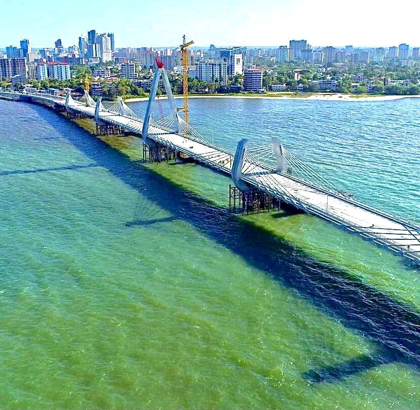 Afruturist's tweet photo. Tanzanite Bridge 97.6% Complete. My City, My Life, Dar es Salaam. https://t.co/HiOmqygtFK