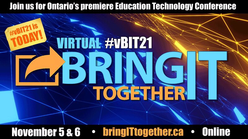 TODAY! 
#vBIT21 Bring IT, Together! continues

Join us starting at 9:00 AM for day 2 of our exciting virtual learning event! 
• sessions
• exhibit booths
• connect with colleagues
• win prizes! 

bringITtogether.ca

co-produced by <a href="/ecooorg/">ECOOorg</a> and <a href="/Ontario_ASBO/">OASBO</a>