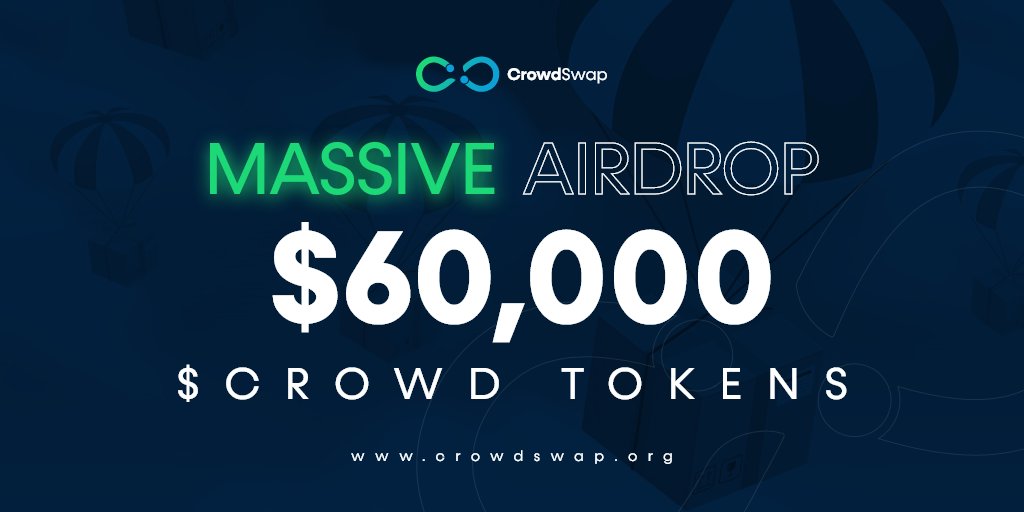 ♾  CrowdSwap (crowdswap.org) Airdrop  ♾

🏆 Airdrop: CrowdSwap
💰 Value: 60,000$ CROWD
🎉1,000 LUCKY WINNERS
📅 End Date: 15th December 2021
🏦 Distribution Date: After TGE

Join our Telegram Airdrop bot
t.me/CrowdSwapAirdr…