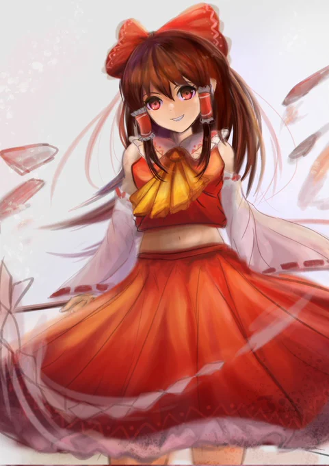 #イラスト #東方 #絵描きさんと繋がりたい  霊夢ちゃん 