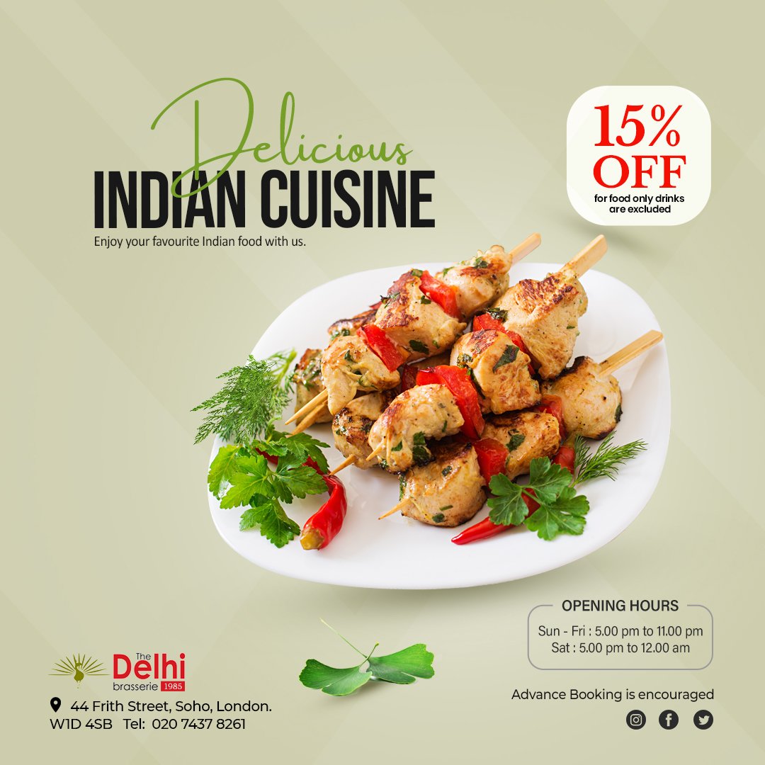 Delhi_Brasserie's tweet photo. Treat yourself, friends and family with the tastiest Indian dishes, we are now open
π’π€π’ π©π¦π₯π© πͺπ€π¨π£
πππ.π½πΎπ
πππ»ππΊπππΎπππΎ.πΌππ
#londonrestaurants #chinatownlondon #soho, #sohostreets #frithstreet #londonfoodie #foodie, #sohorestaurants #lovelondon https://t.co/tg03uTt8ik