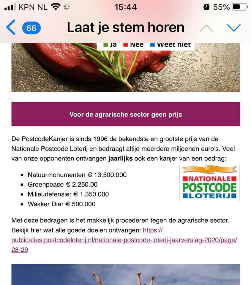 Als er nu nog maar 1 agrariër of burger die de agrarische sector een warm hart toe draagt lid blijft van de <a href="/PostcodeLoterij/">Postcode Loterij</a> dan weet ik het niet meer.en dat noemt men dan een goede doelen loterij??? #foutebingo #ikdoenietmeermee #trotsopdeboer