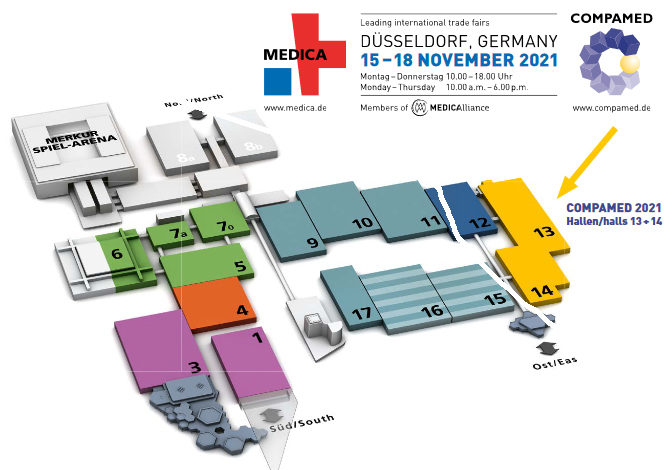 MEDICATradeFair's tweet photo. 🚶You can hardly wait to walk through the halls of #MEDICA2021? 🗺 Thanks to our interactive hall plan you already can do that – at least almost. 📍Have you already found your way to your favorite exhibitors? 👉 https://t.co/Qgrz8JgHiW https://t.co/vLm4TlhWuP