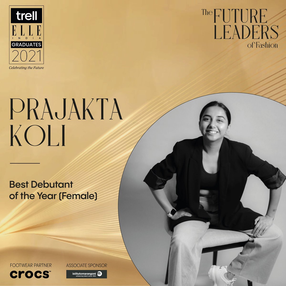 ELLEINDIA's tweet photo. Best Debutant of the Year (female): Prajakta Koli (@iamMostlySane) https://t.co/o5oBmelgcR