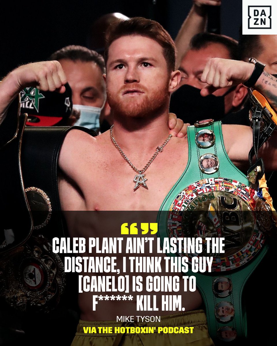 DAZNBoxing's tweet photo. We know who Mike Tyson is picking for tonight 😅

#CaneloPlant https://t.co/K2eeun2crr