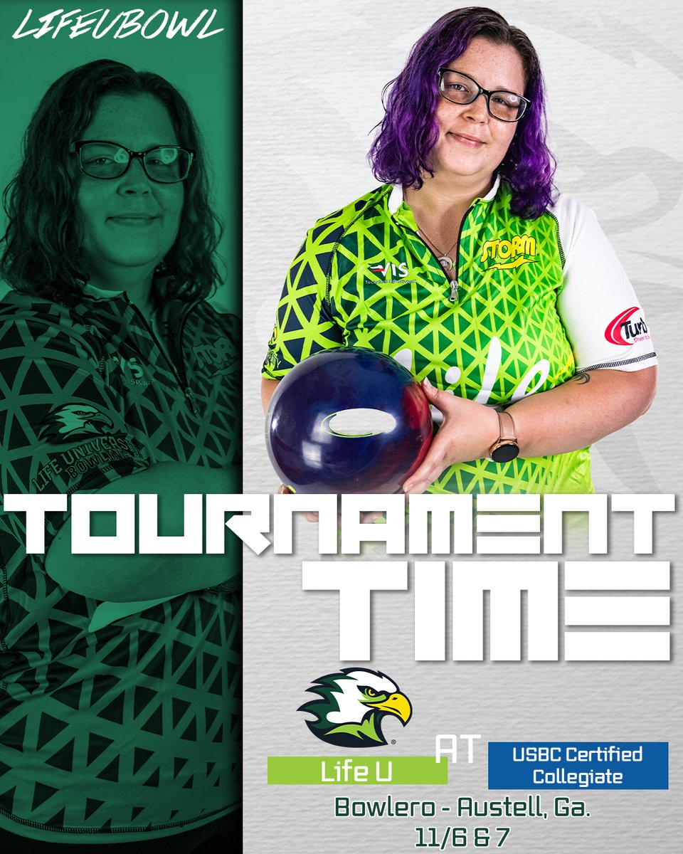 LifeUAthletics's tweet photo. IT'S TOURNAMENT TIME!!

The #LifeUBowl team will compete in a USBC Collegiate Certified Tournament starting today and ending tomorrow! Head out to Bowlero in Austell to support your Running Eagles! https://t.co/UoWsajZGq6