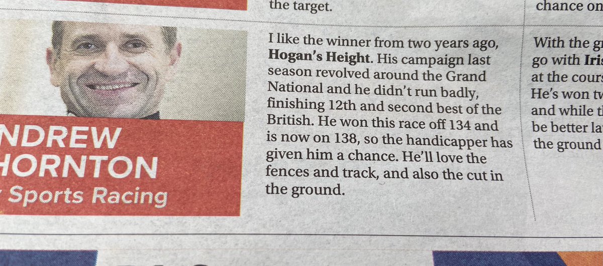 jamiesnowden's tweet photo. Heading off to @AintreeRaces for the #GrandSefton where #HogansHeight looks to win it again for @Foxtrot_Racing under @page_fuller and #ThomasMacdonagh goes into it with a progressive profile for @GavinSheehan92 Good to see both tipped up in @RacingPost @BetVictor #winners https://t.co/8jdgn4YAmk