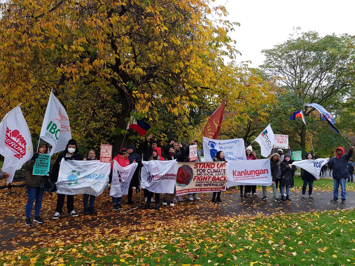 Global_Witness's tweet photo. At today’s #COP26GDA, @YACAPhilippines, @kanlunganuk, @CHRPUK, @ILPS_Official, @AnakbayanEuropa and more, are calling on leaders to put people and planet first. 

Indonesia and Philippines were some of the most dangerous countries to defend the environment in 2020, our data shows https://t.co/NHzSEhkQqW