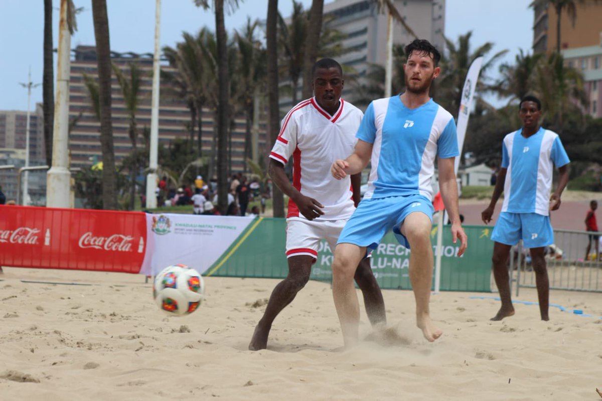 ProBeachSoccer1's tweet photo. League leaders Durban Beach Soccer Club have solidified their position as favourites by beating Inter Natal Football Club convincingly with a 9-0 victory. 

#woz’obona #pbssa #kzn #beach https://t.co/kOxj9fmqQi