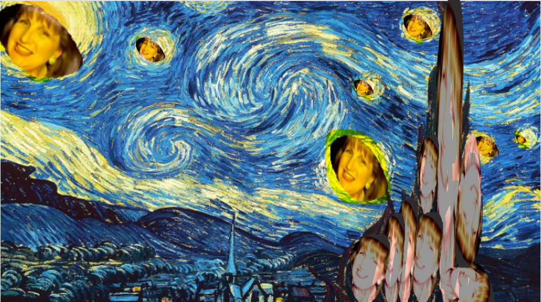 TammyDunbar's tweet photo. What happens when you teach parody in Language Arts and a short Art lesson on VanGogh’s Starry Night on the same day to a group of creative & confident 5th graders? Thank you, Elisa! I love it! #CelebrateStudents #ContinueTheLearning #MIEExpert #IAmNCCE https://t.co/08y6FUuYwe