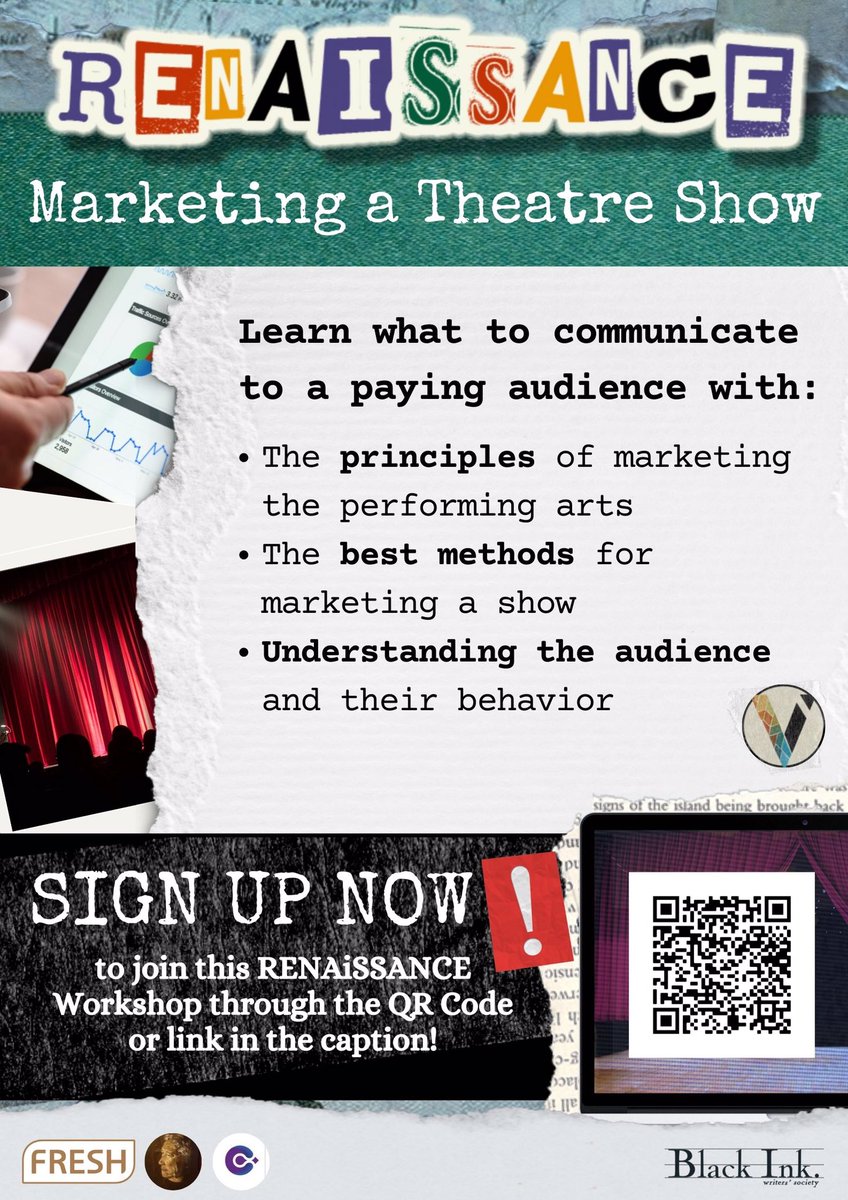 officialviare's tweet photo. ‼️CALLING ALL YOUNG THEATRE ENTHUSIASTS‼️

Interested in our workshops? Take a look at our poster below to find out more!

🪜 Production Design and Technicals Workshop
     - November 12
🖥 Marketing a Theatre Show Workshop
     - November 13, 20, and 27 https://t.co/y8CPALRRhl