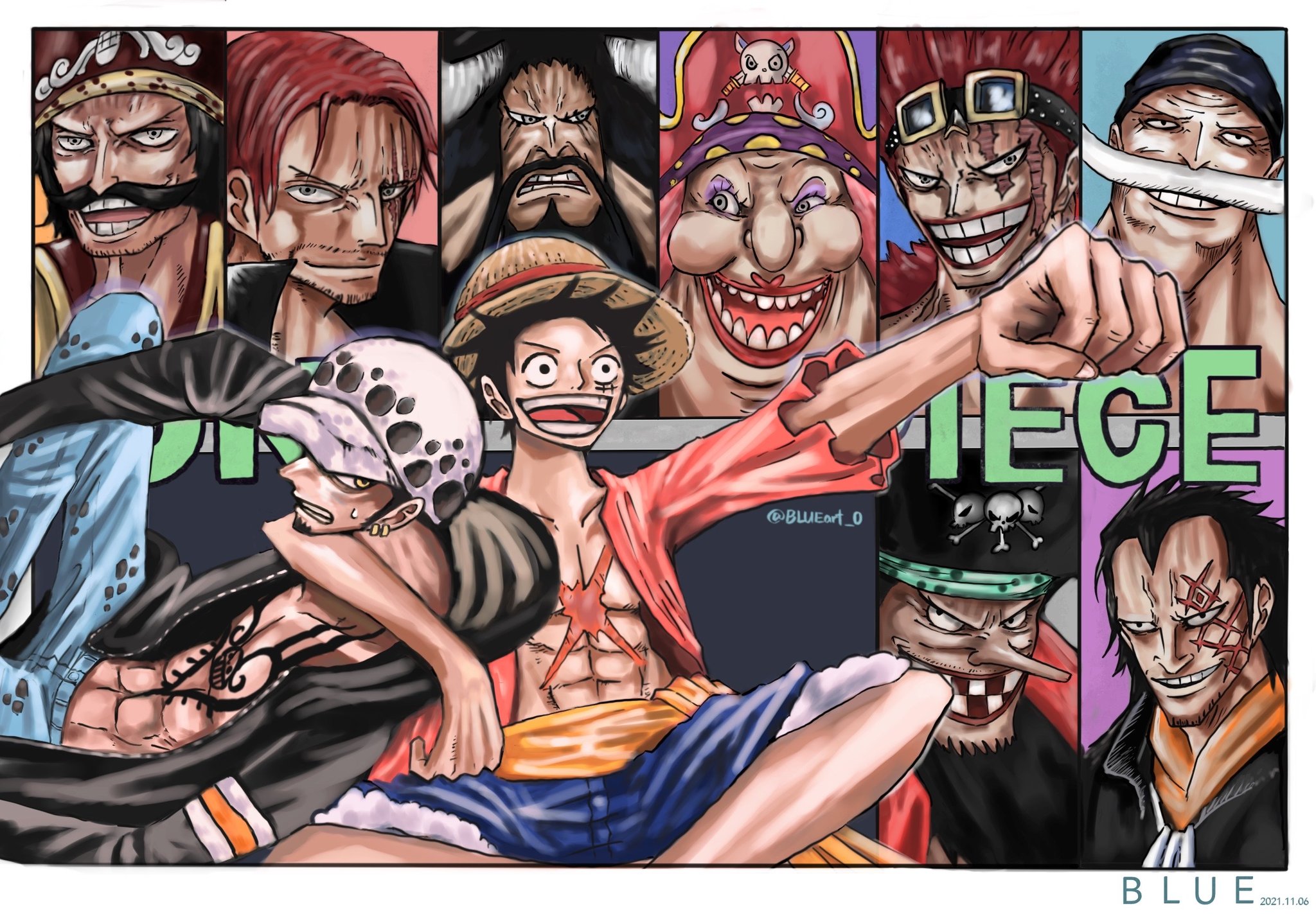 Blue Op1031 Colour Spread Captain Version Onepiece1031 トラファルガー ロー ルフィ Onepiecefanart ワンピース Onepiece T Co G8fadm7cge Twitter