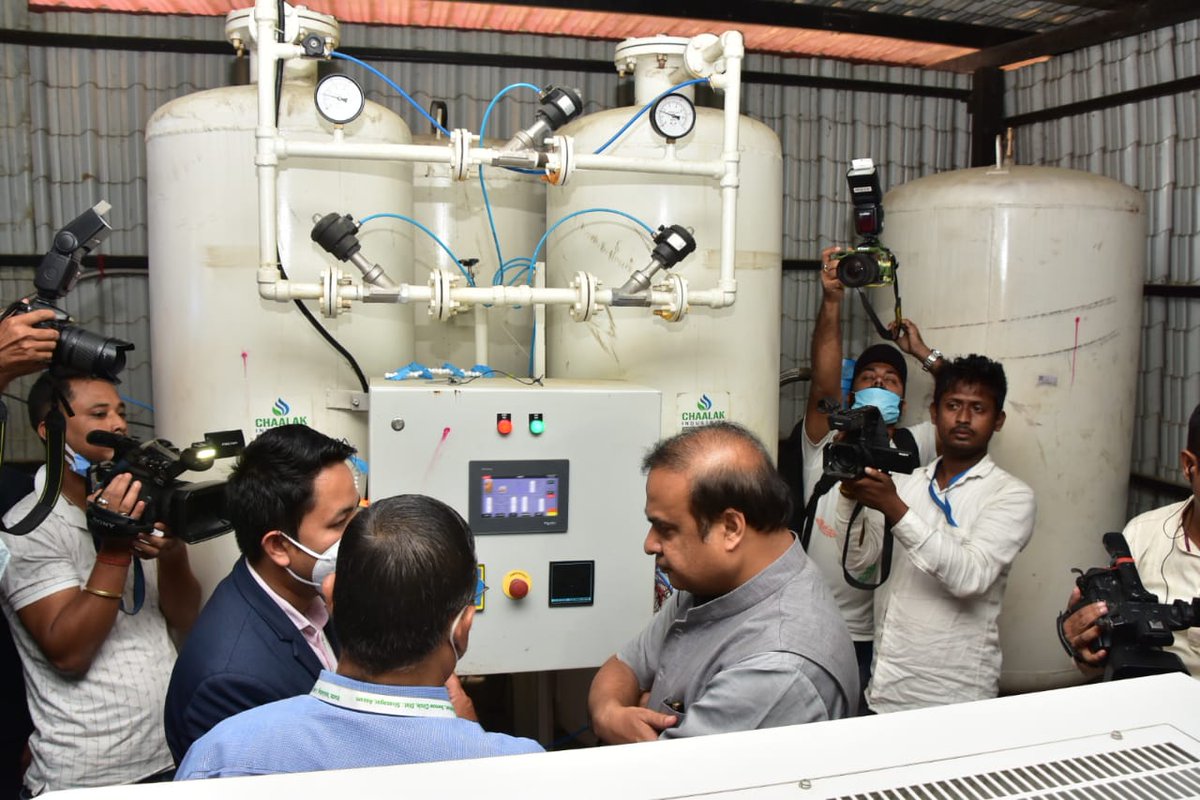 himantabiswa's tweet photo. Inaugurated an Oxygen PSA Plant, an @ONGC_ CSR initiative, at Swargadew Siu-ka-pha Multi-Speciality Hospital, Rajabari, Sivasagar. 

Also inaugurated a special scheme ‘Siu-ka-pha Sanjeevani’ under which the hospital will keep 100 O2 Concentrators available for post Covid ailments https://t.co/51kUGnTkS1