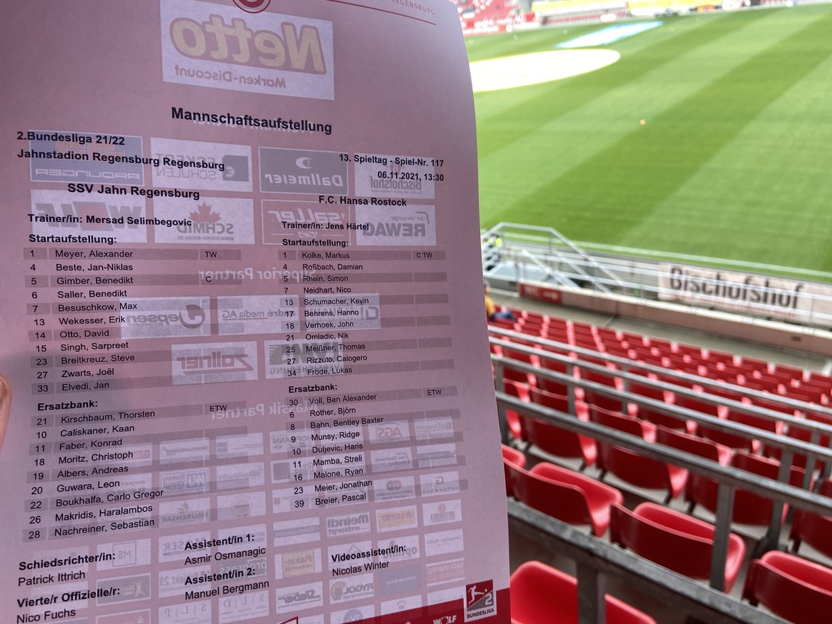 1️⃣1️⃣ So gehen die Teams in die Partie! #hansa #2liga #SSVFCH