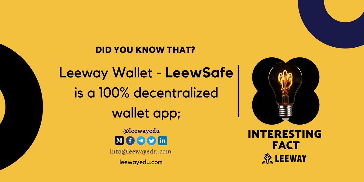 Leeway Wallet gives all the wallet users 100% custody of their coins. #Leewsafe #bitcoin #cryptocurrency <a href="/elonmusk/">Elon Musk</a> <a href="/binance/">Binance</a> <a href="/ftx_app/">FTX App</a>
