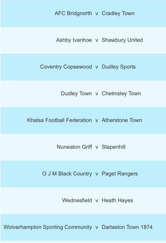 NonleagueBan's tweet photo. This weeks midland football division 1  fixtures have some tasty games 😋 BeSt TeAm In ThE LeAgUe have a tough game against 8th in the league wolves sporting to try and avoid their 4 loss of the season  #football #midlandfootballleague #nonleague #banter https://t.co/xf0SxbFIiu