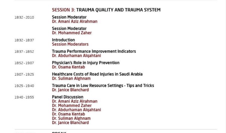 who_else19's tweet image. It would be my great pleasure to moderate tomorrow&apos;s session 3 Trauma quality at @ALTC_Conf in @SaudiEmergency Track with @MohammadZaher and introduce outstanding speakers @Abdulrahmansaq @okentab @AlghnamS and Dr. Janice Blanchard #ALTC2021 #SASEM