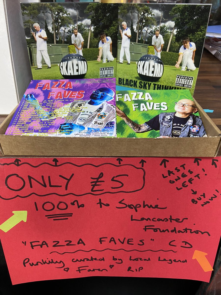 RocketRecordsBH's tweet image. Last few remaining! Only £5 for the brilliant “Fazza Faves” CD curated by the legend Faren - RIP. (Also available:Skaema.) 100% will go to @sophie_charity #localbands #punk #newwave #fazzafest #Legend