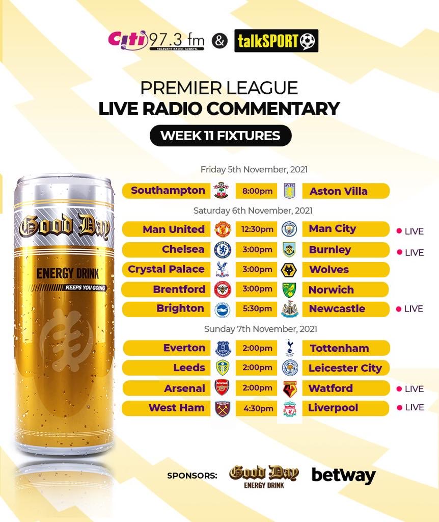 nathan_quao's tweet photo. The Mancunian derby and four other PL matches are live on ⁦@Citi973⁩ this weekend. Turn on your radio sets and just enjoy the commentary. Simple kraaa. #CitiSports https://t.co/ultqdAqU4f