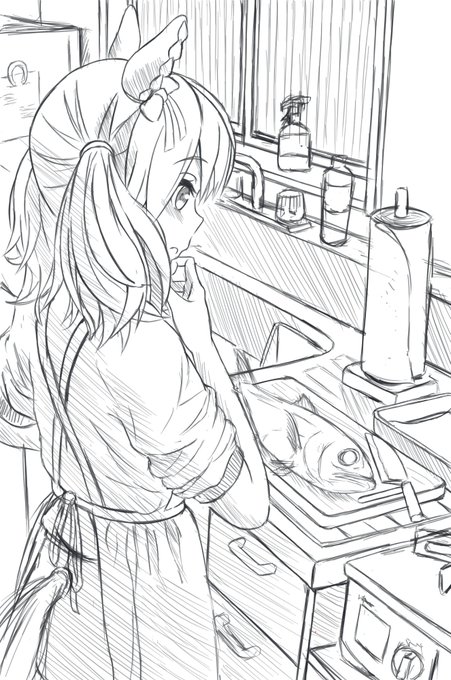 構図描けた
パースは後で直す 