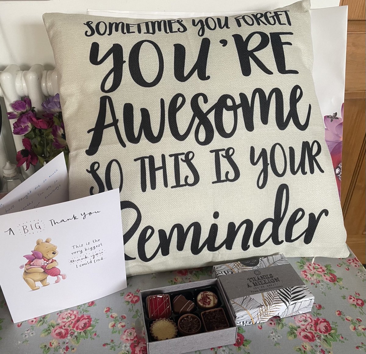JanBrearOT's tweet photo. Lovely but unexpected gifts from ⁦@ChloeYFChen_OT⁩ for completing her probation. So pleased to have her as a fully fledged member of our team at the Forest Centre ⁦@NHFTNHS⁩ ⁦@sarahwilsonOT https://t.co/qVGEtlzhIa