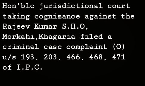 BeingLawman's tweet photo. POLICE OFFICIALS ABUSE THEIR POWERS OF INVESTIGATION AND MANIPULATED THE CONTENTS OF FIR, SEIZURE PANCHNAMA IN THE RECORDS OF THE HON'BLE COURT.
#GetHelpToday #LegalServices #LegalAid #LegalAwareness #NonProfitOrganization #Equity #Integrity #Humanity #BeingLawman #KhagariaNews https://t.co/L7cPWqiPIq