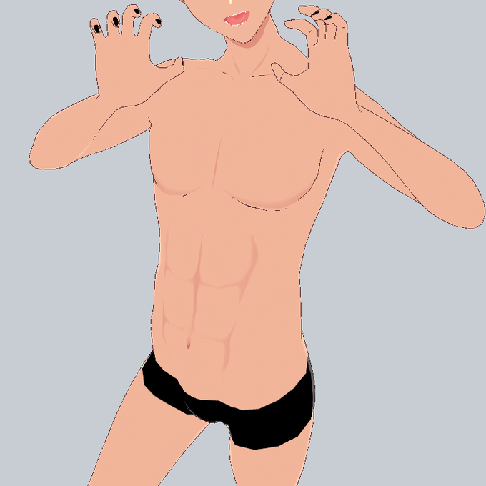 悩みに悩んで、身体の描き込みはこれくらい!リムライトちょっと入れてみる。
レオくんの髪が出来てないのでおくちをチラ見せ|ω・) 