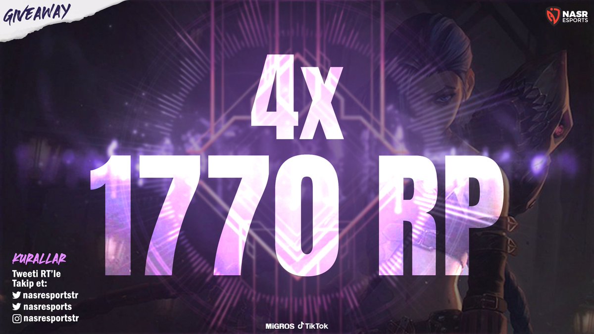 Arcane için hepimiz oldukça heyecanlıyız. Bu heyecanı beraber yaşamak için sizlere 4x1770 RP hediye ediyoruz! 🎉 

Çekiliş Kuralları:
Tweeti RT'le
Takip Et:
x.com/NasrEsportsTR
x.com/nasresports
instagram.com/nasresportstr/

#NASRisVictory