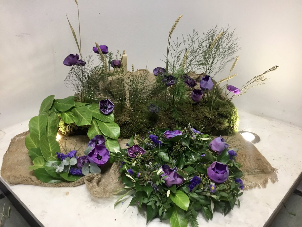 Stunning #RemembranceDay designs focused around the <a href="/MyerscoughColl/">Myerscough College & University Centre</a> values of #Learning #People &amp; #Sustainability … can you tell what the Poppies started life as before we added the #MyerscoughMagic✨?