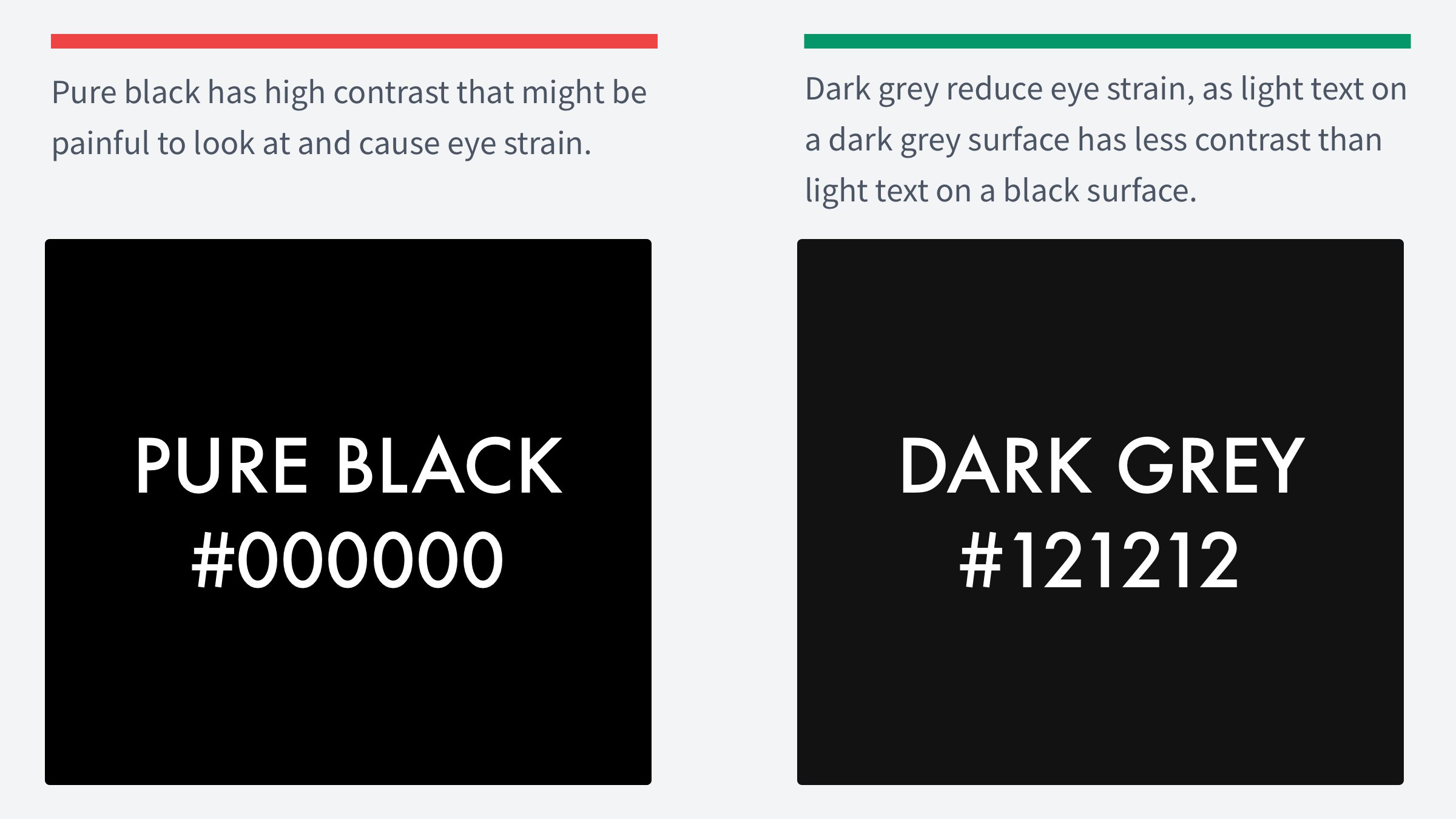 Victor on X: UI/UX Tip for dark mode 💡 Don't use pure black as a