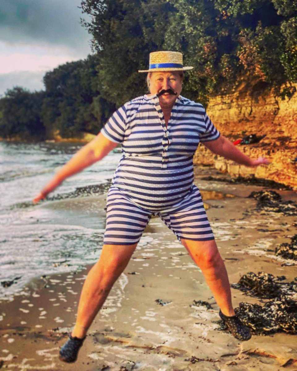 LaughingOT's tweet photo. I gained #Weight trying to conceive unsuccessfully, I was "#FatShamed" at the IVF clinics & then by adoption social workers. I'm not slim BUT my imperfectly perfect body is amazing.. making my loved ones laugh & staying an hour in 12ยฐ sea in this! Xx #BodyPositive #MerFamily https://t.co/rxm0mUIoAs