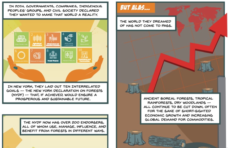 vbadpanda's tweet photo. "Alas, the world they dreamed of has not come to pass"
The new monitoring report on the 2014 New York declaration to halt deforestation globally. (It really is in comic format).
Funny no-one at @COP26 mentioned this in relation to the #ForestPledge.
https://t.co/Rhs5j5VWcV https://t.co/5kQ7zRJysJ