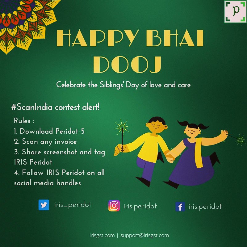 iris_peridot's tweet photo. Diwali is incomplete without gifts. Here's you last chance to win big.
ππ
This Bhai Dooj, participate in the #ScanIndia contest and stand a chance to win #AmazonVouchers worth βΉ5000. π€©
Participate now!
#diwali2021β¨β€οΈ #bhaidooj #bhaidoojspecial #gstapp #gstin #gstinsearch https://t.co/ZuB9a4VuKj