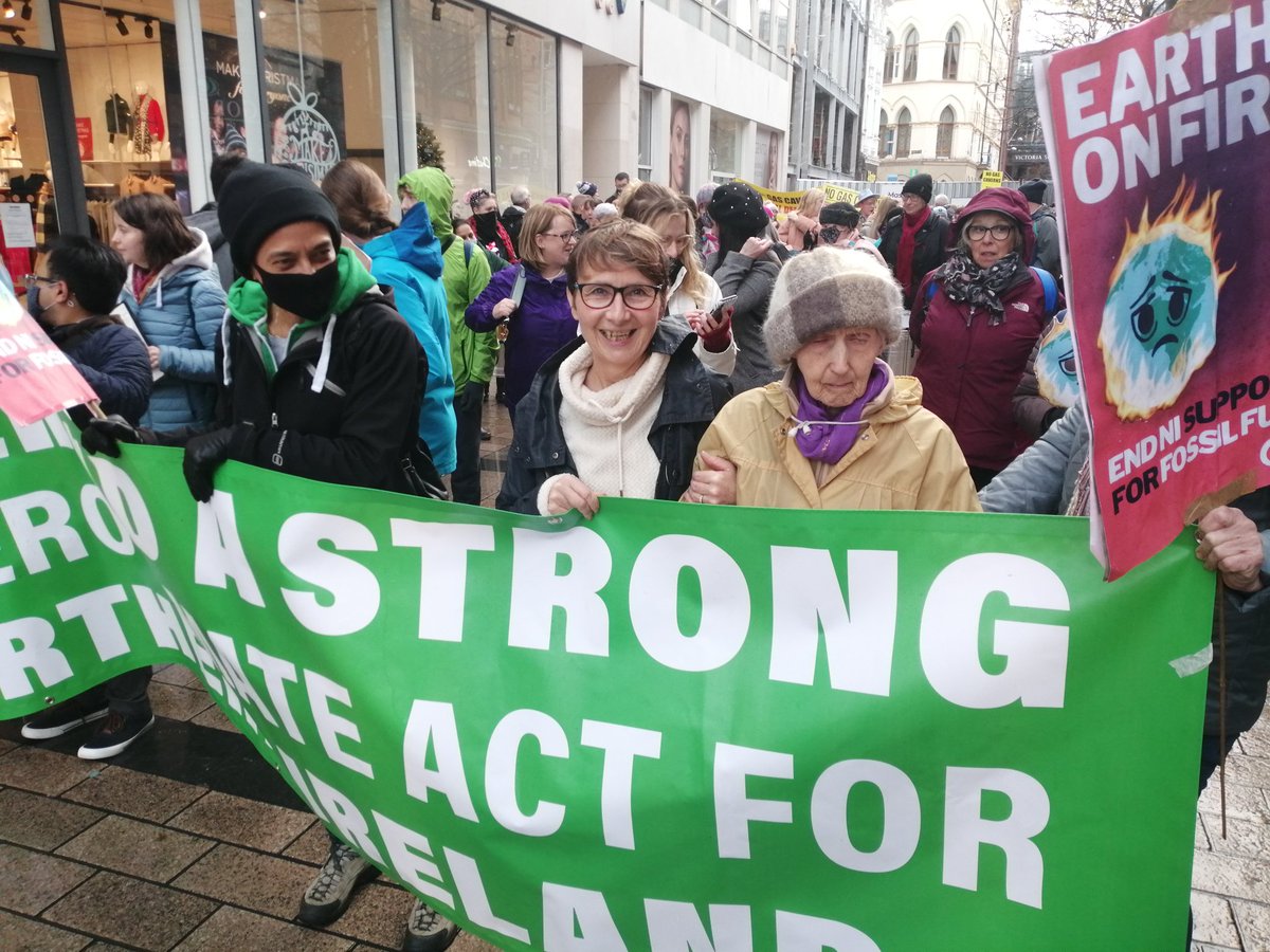 We are off. Sister Leila, 92, leading belfast climate rally @ClimateCraic @ycanibelfast @climateactni @foe_ni