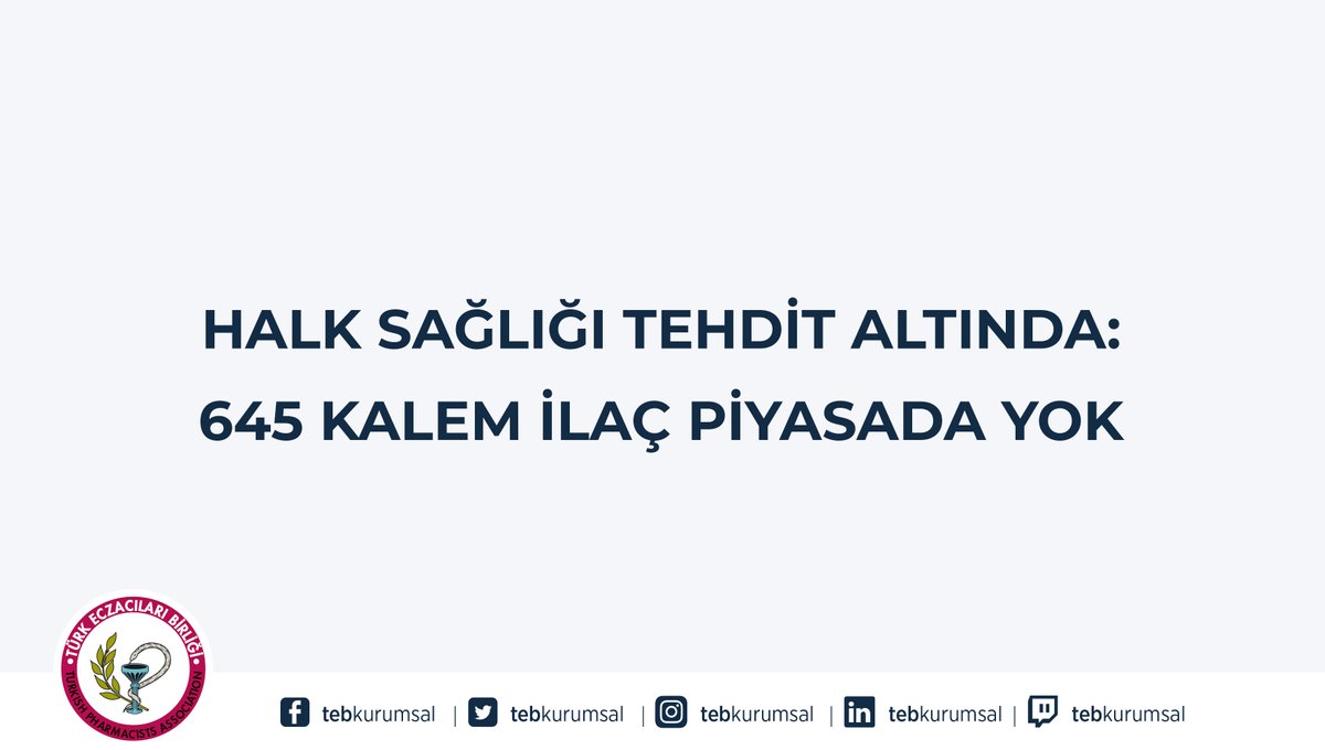Halk Sağlığı Tehdit Altında: 645 Kalem İlaç Piyasada Yok

Bir kez daha yıl sonuna yaklaşıyoruz ve bir kez daha ilaç yokluğu ile karşı karşıyayız. Bir kez daha eczacılarımız ve halkımız mağdur. İlaç yokluğu artık kronik bir sorun haline gelmiştir...

👉bit.ly/3H6OGvU