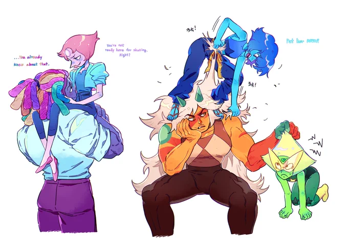 #StevenUniverse 
비스펄 &amp; 재스라피도트
덩치 차이 커플 좋지안나요..
비스무트는 스윗.할것 같지만..재스퍼는 꼴통 같은..ㅋ 