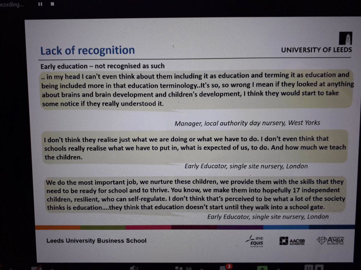 Sue_Cowley's tweet image. Listening to @NathanArcher1 talking about the experiences of the EY sector during the pandemic. Underfunding, working conditions hugely problematic. #EYFS #GiveThemTime