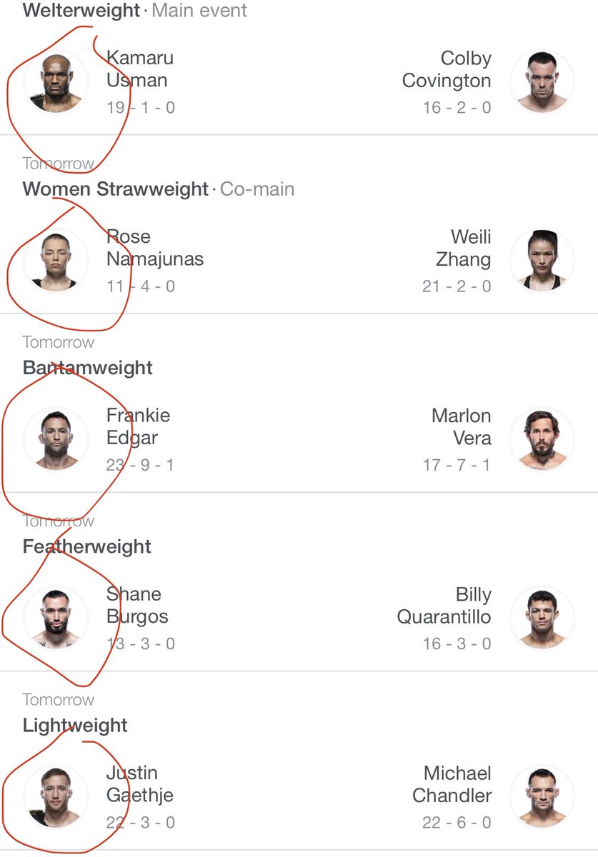 Picks for #ufc257