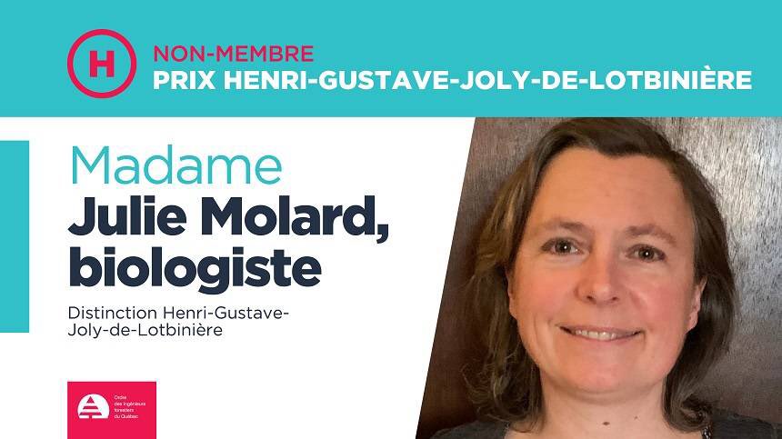 La biologiste Julie Molard honorée par les ingénieurs forestiers du Québec. Félicitations! fil-en-aiguille.com/communications…