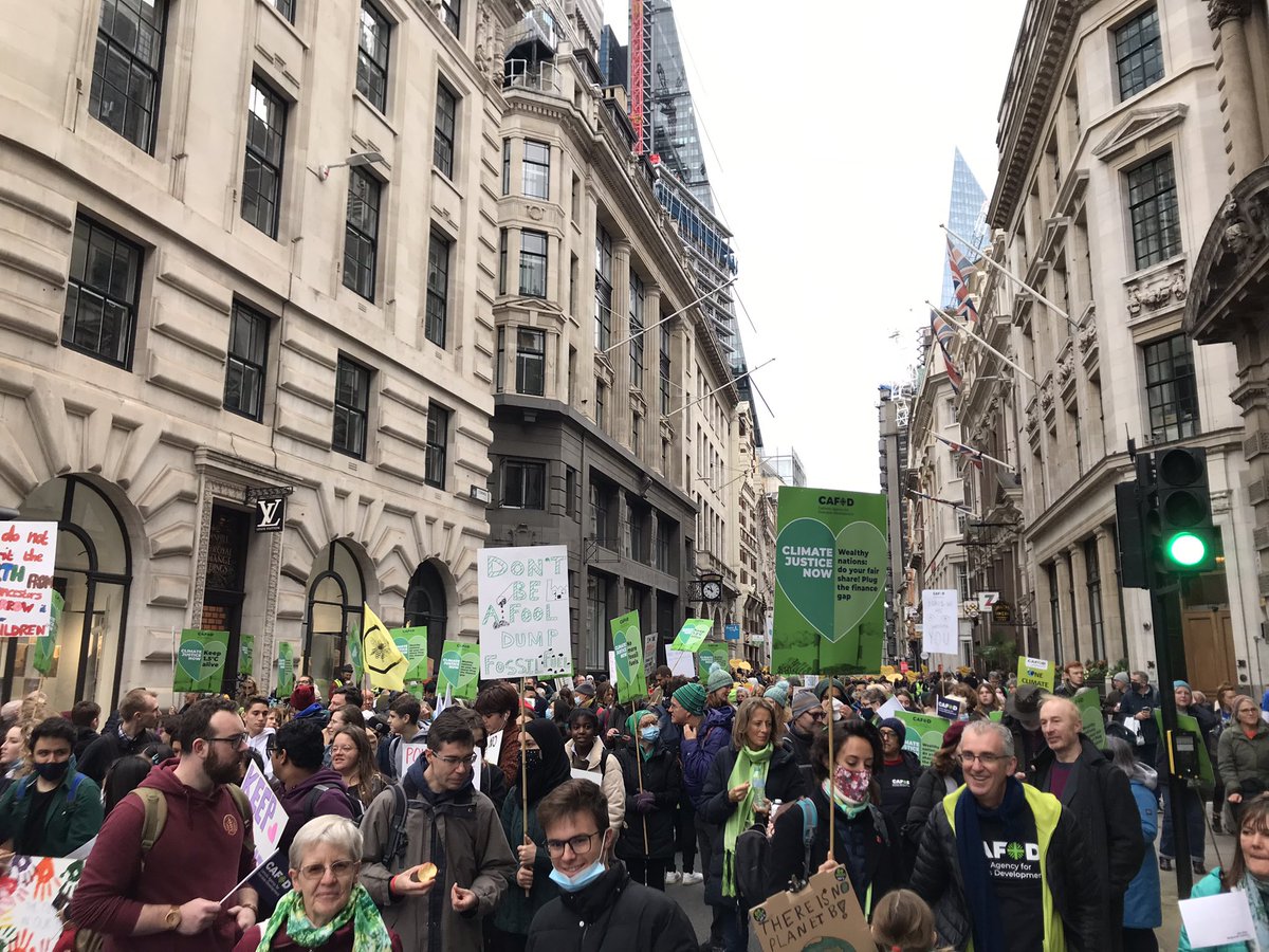 GrahamGordon4's tweet photo. Getting ready to march in London for #ClimateJustice with @CAFOD and thousands of others. #COP26 @CIDSE https://t.co/3Ez0O7kTOU