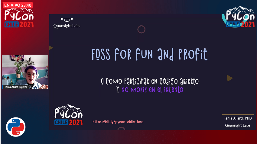 dennyperez18's tweet image. Ya estamos en la primera Keynote de #PyConChile2021 🎉🇨🇱
@ixek nos habla sobre :
"Como participar en código aberto y no morir en el intento"
Míralo en cualquiera de estos bloques:👇
Bloque A - youtu.be/18VvatmT8Qs
Bloque B - youtu.be/prV2vqwTDfo
#pyconcl
#Python 🐍