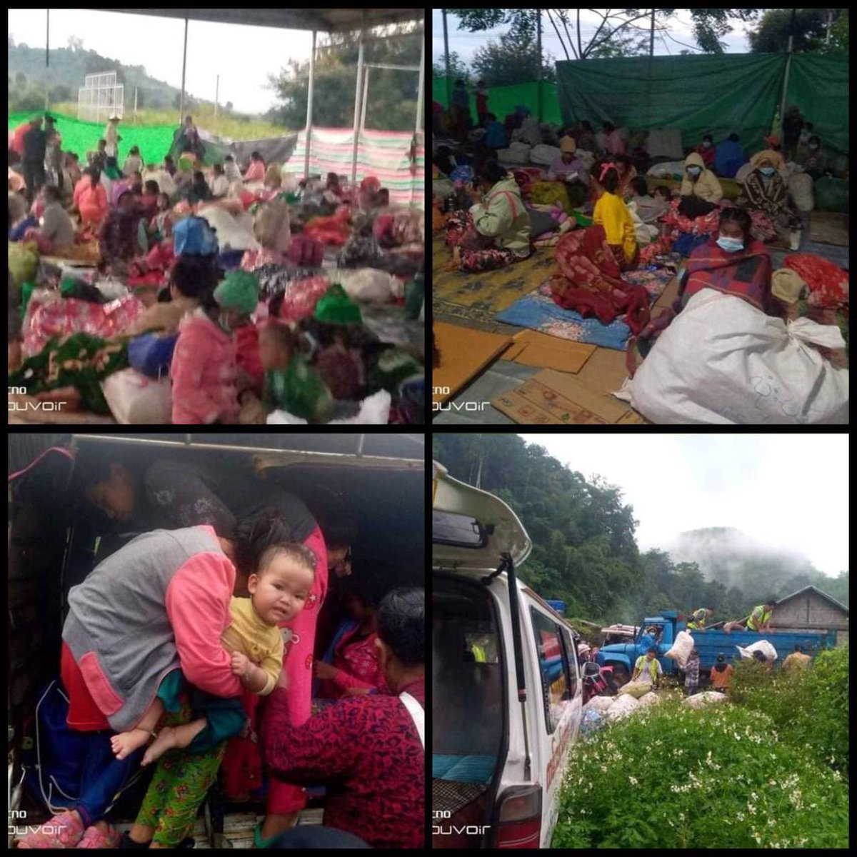 paingphyooo1's tweet photo. More than 2,000 IDPs from six villages returned to the refugee camp of Kyaukmae, Northern Shan State, as daily clashes bet: RCSS, TNLA &amp; SSPP Armies. Total 2500+ IDPs are in need of food &amp; medical supplies urgently.
#FreezePaymentsToJunta
#Nov6Coup
#WhatsHappeningInMyanmar https://t.co/LzUvcPeYDw