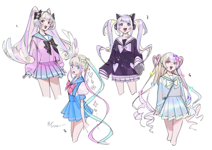 NEEDY GIRL OVERDOSEファンアート用の3面図です、おまけのなりそのないちゃんたちです。
『 #NEEDY_pic 』

たくさんのイラストお待ちしております。 https://t.co/cOOIeWHrXs 