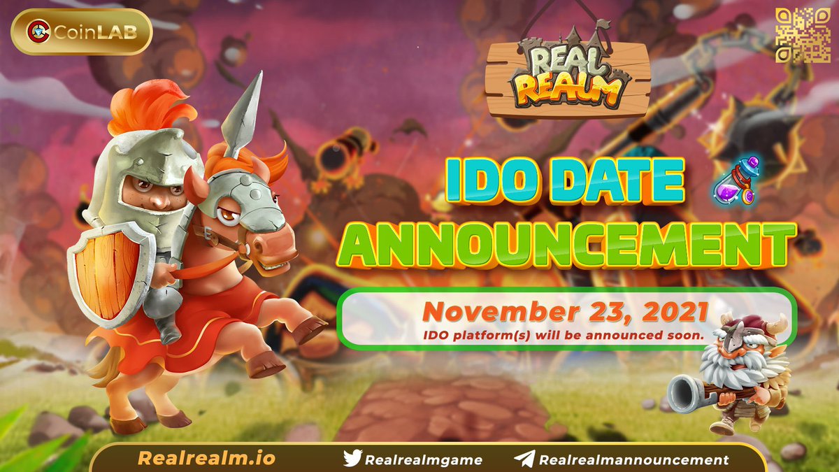 JasonTonyCali's tweet photo. 📣⚡️👉#RealRealm's #IDO will be launched on:
��� 23rd November, 2021.
🚀Platform: Launching platform(s) will be published soon.
Follow @RealRealmGame for update new information!
#CoinLAB #RealRealmGame #P2EGAMING https://t.co/MRpD1b4elE