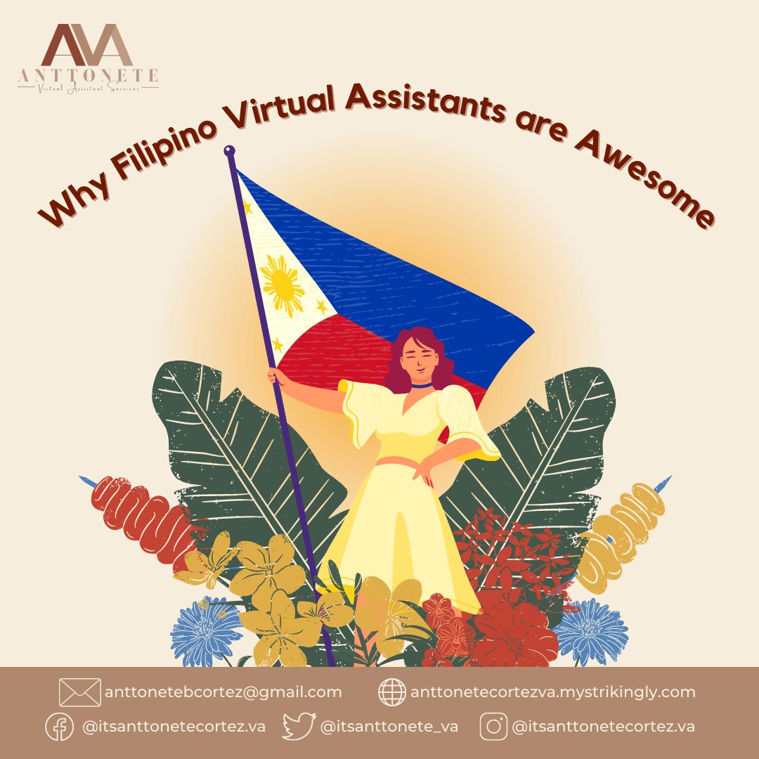 virtualsbyac's tweet photo. What makes Filipino remote workers unique? 
✅ Filipinos have a high level of English proficiency
✅ Filipinos have a high literacy rate
✅ Filipinos know what “hard work” means
✅ Lower Labor Costs
✅ Global Melting Pot of Cultures

Bookmark this tweet. 
#virtualassistantph #SMM https://t.co/dCviMDPbeg