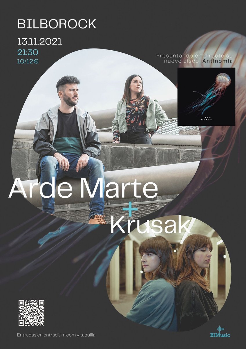 Tras publicar su disco debut Antinomia este viernes, <a href="/ArdeMarteMusica/">Arde Marte</a> lo presentarán en directo en <a href="/Bilborockbilbao/">Bilborock</a> el próximo sábado 13 de noviembre junto a <a href="/somoskrusak/">Krusak</a> como banda telonera.

<a href="/BIMusic_Manage/">BIMusic Management</a> 

bit.ly/2ZWxNTX