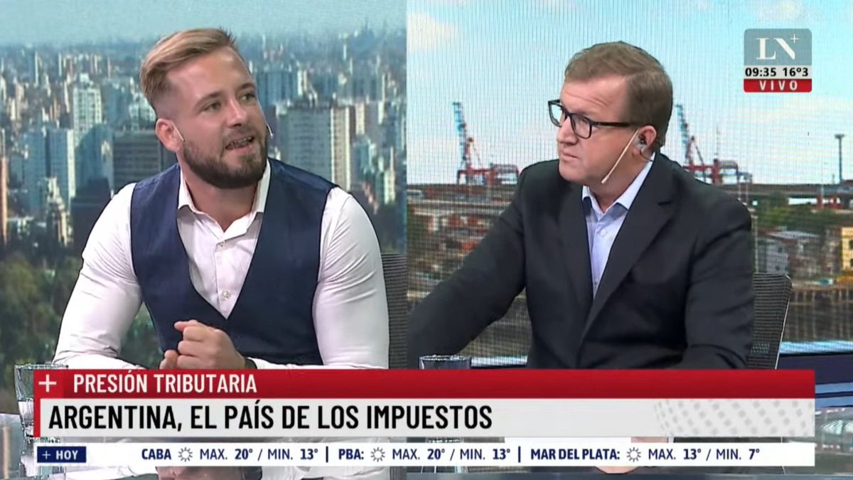 ImpuestosyE's tweet photo. IVÁN SASOVSKY @ivansasovsky
en #LaNMas con @edserenellini #impuestos
“Este Gobierno no bajó #impuestos,sólo movió un poco un piso adaptándolo en parte a la inflación. Y para #Sociedades, subió los #impuestos, y todo el sacrificio, fue del Sector Privado,nada dde el Sector Pbco” https://t.co/j9aRsLJOcq