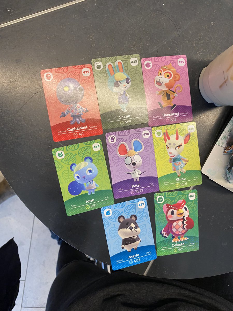 AliSeaXo's tweet photo. Got the new animal crossing cards &amp; some how got all of the new characters except for one😍🥺🙏🏻 #AnimalCrossingupdate #AnimalCrossingNewHorizons #amiibocards https://t.co/D06MTUGRf6
